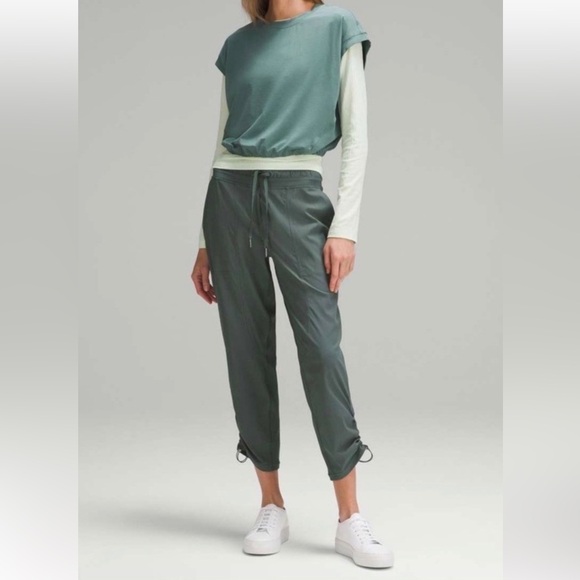 lululemon athletica Pants - Lululemon dance studio pant mid rise crop green size 8